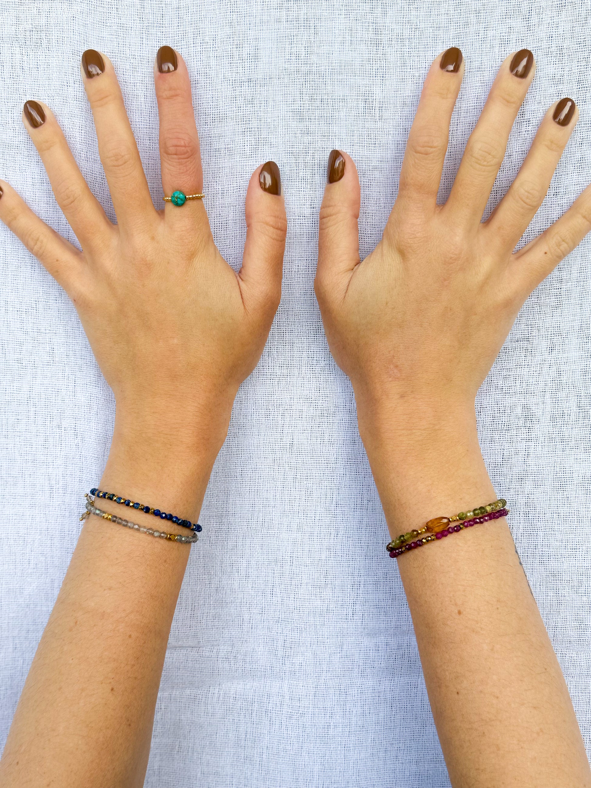 Echo Twin  Lapis Lazuli & Quartz Bracelets