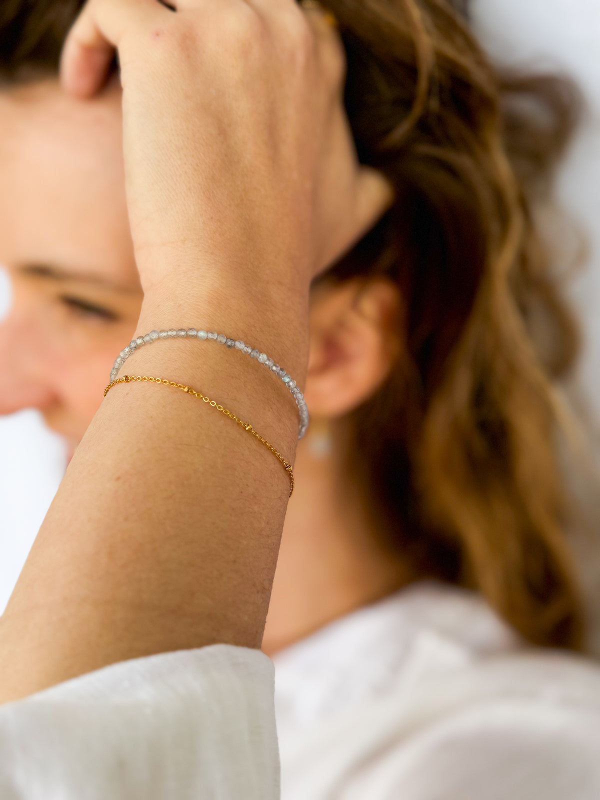 Mirage Bracelet  Brass & Quartz