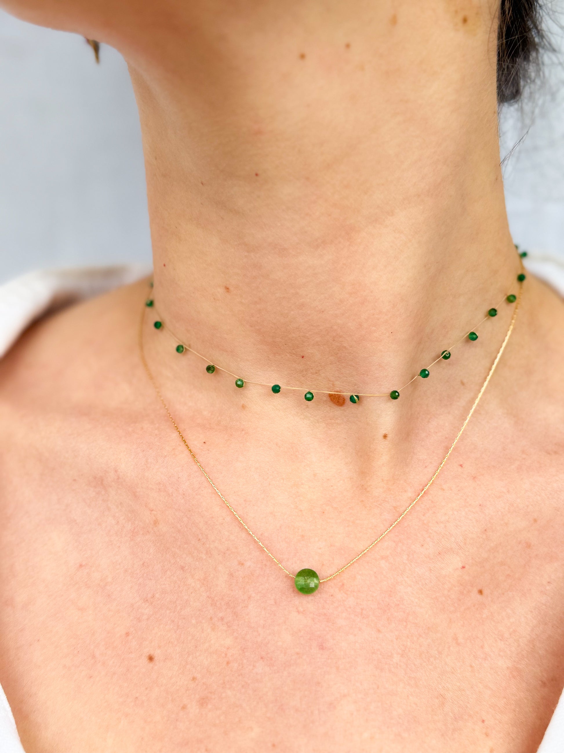 Fil d’Or   Green Onyx Necklace