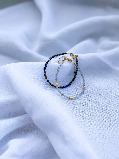 Echo Twin  Lapis Lazuli & Quartz Bracelets
